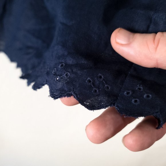 Ann Taylor Navy Linen Top - sz 14 - Picture 5 of 12